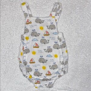 Angel dear Whale Print Baby Romper Sunsuit 3/6m